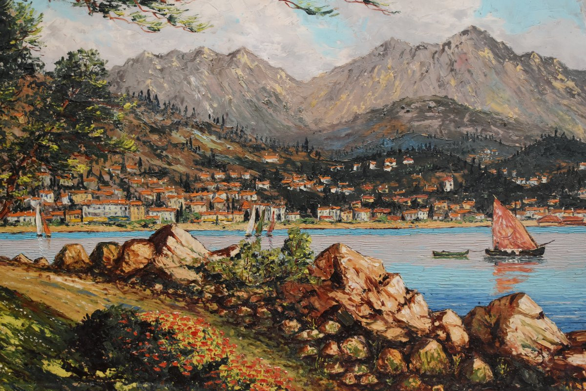 René Bondenet,  Paysage Méditerranéen Vue De Menton Du Sentier Le Corbusier  Au Cap Martin -photo-1