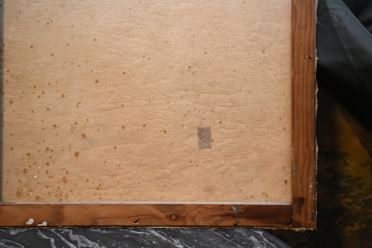 Pierre Lemoine (1920-2006) Landscape With A Shepherd And His Sheep Against A Mountain Backdrop-photo-8