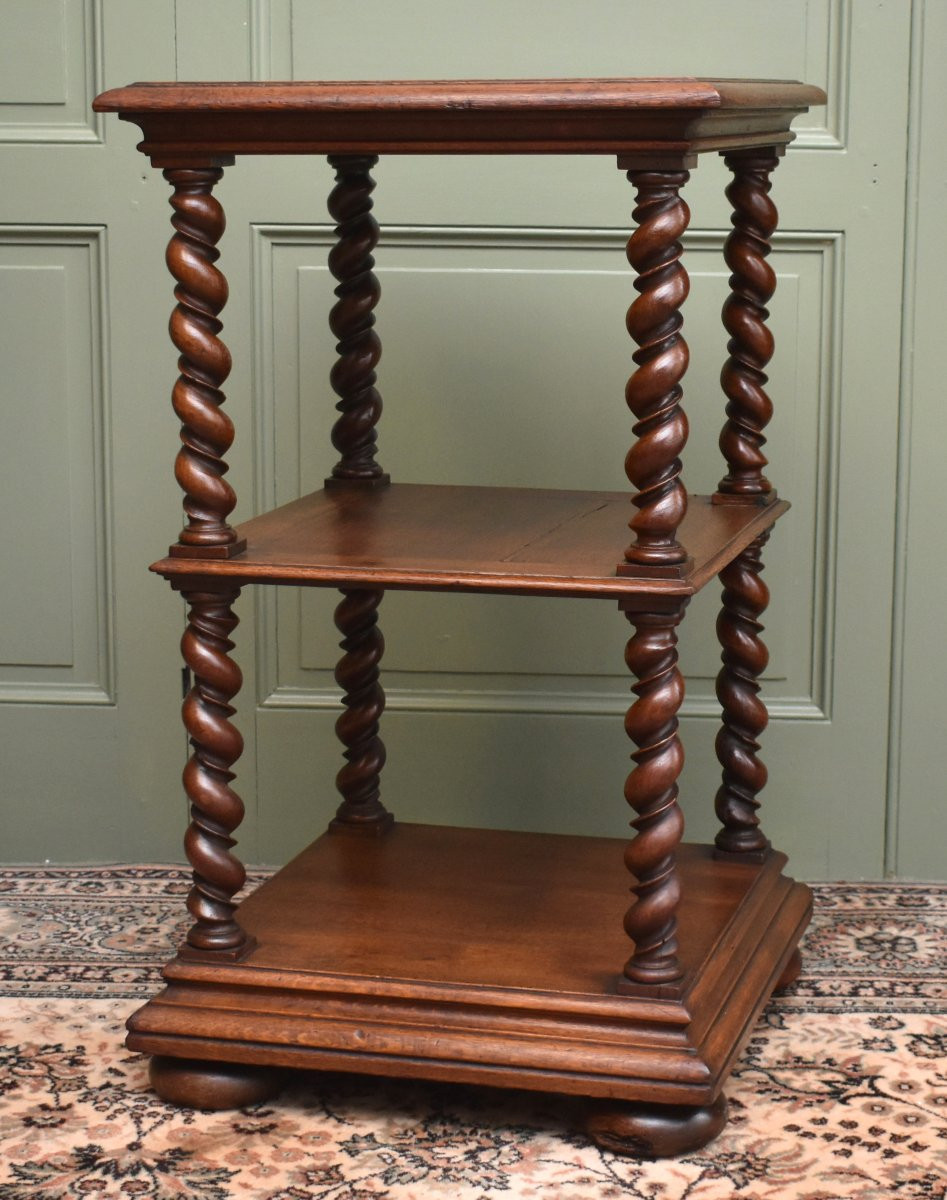 Oak Side Table, Louis XIII Style Shelf, Bookcase, Occasional Table, End Table Etc.-photo-2
