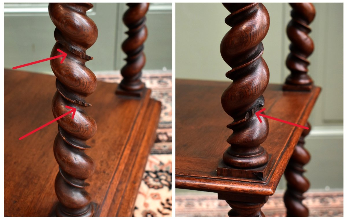 Oak Side Table, Louis XIII Style Shelf, Bookcase, Occasional Table, End Table Etc.-photo-7