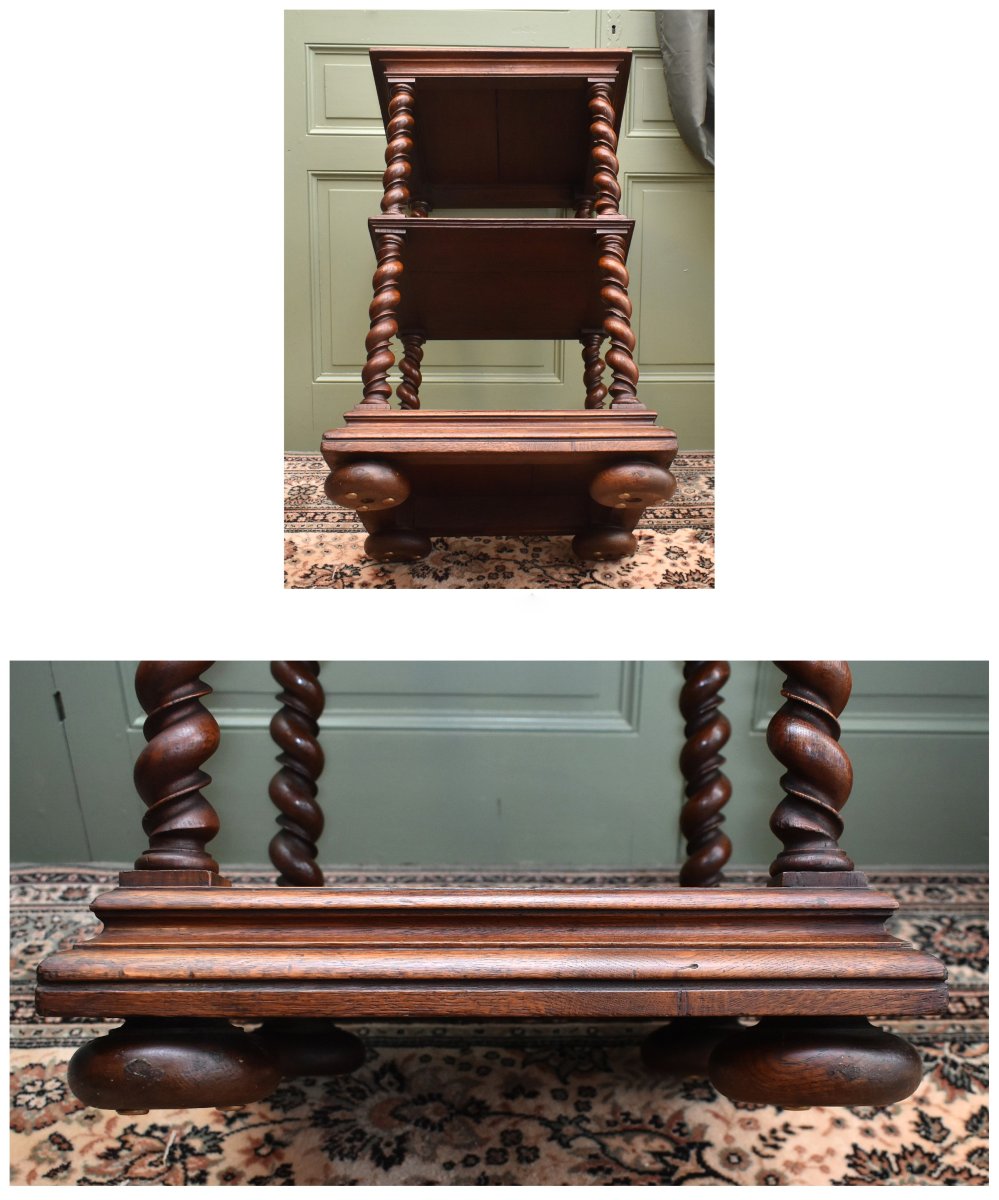 Oak Side Table, Louis XIII Style Shelf, Bookcase, Occasional Table, End Table Etc.-photo-8