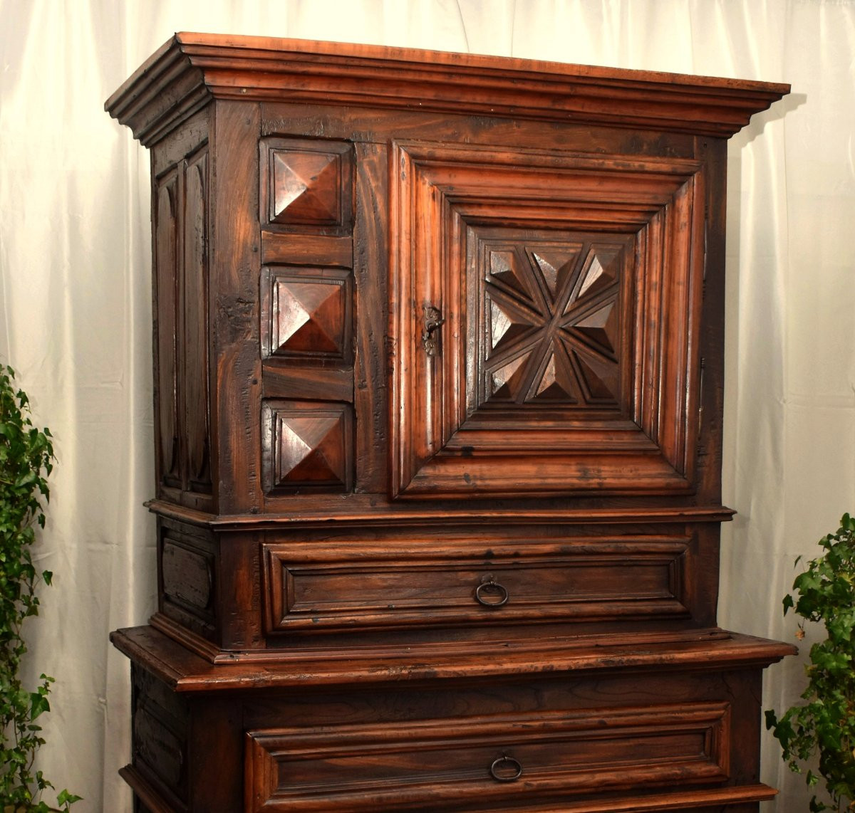 Homme Debout  De Style Louis XIII , Cabinet Fin Du XVIIe,   Buffet à Double Corps  à  diminutif-photo-4