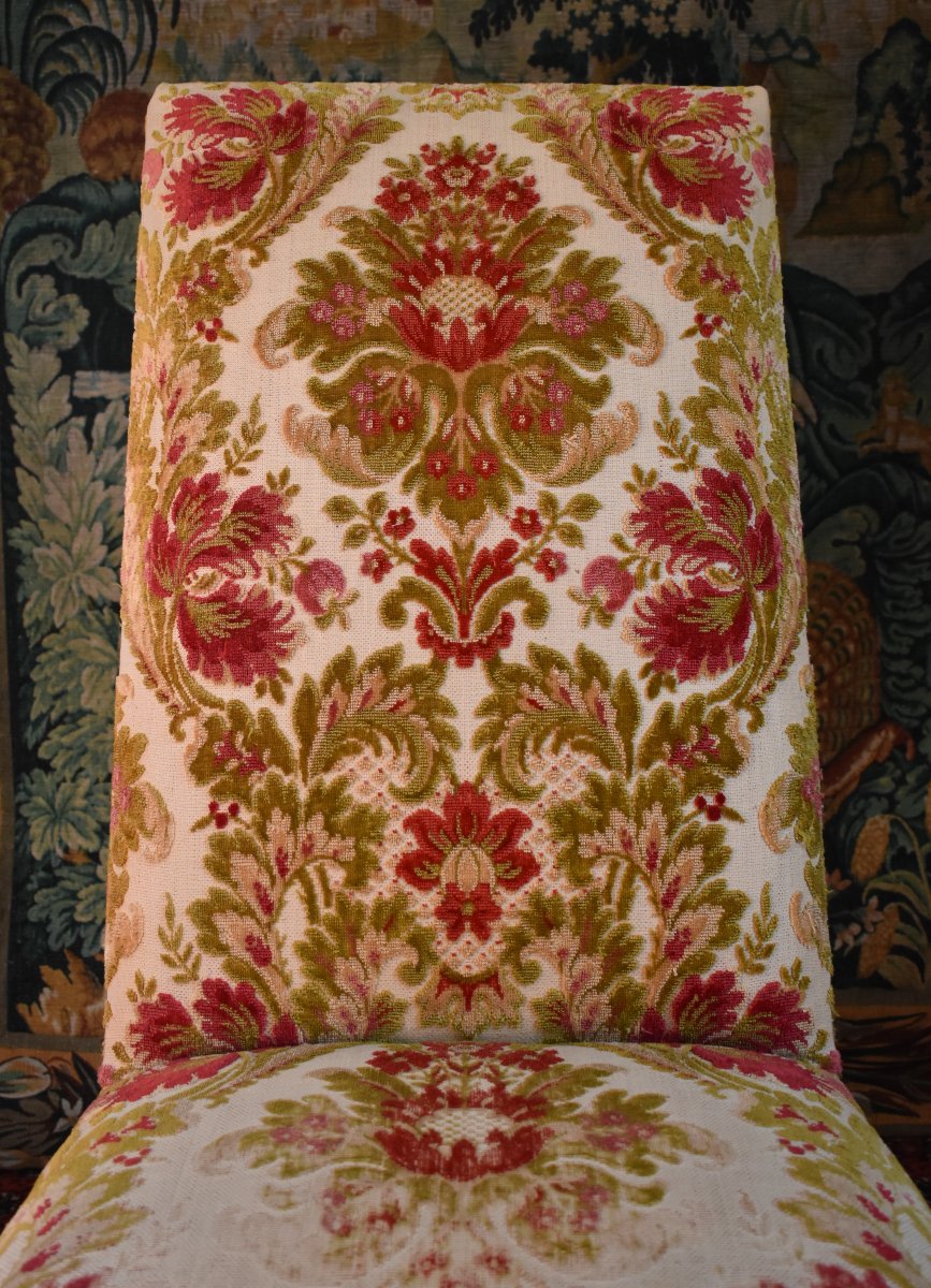  Chaise Louis XIII En Noyer , Dossier Haut et pieds arrière  à forte inclinaison, XVIIe siècle.-photo-5