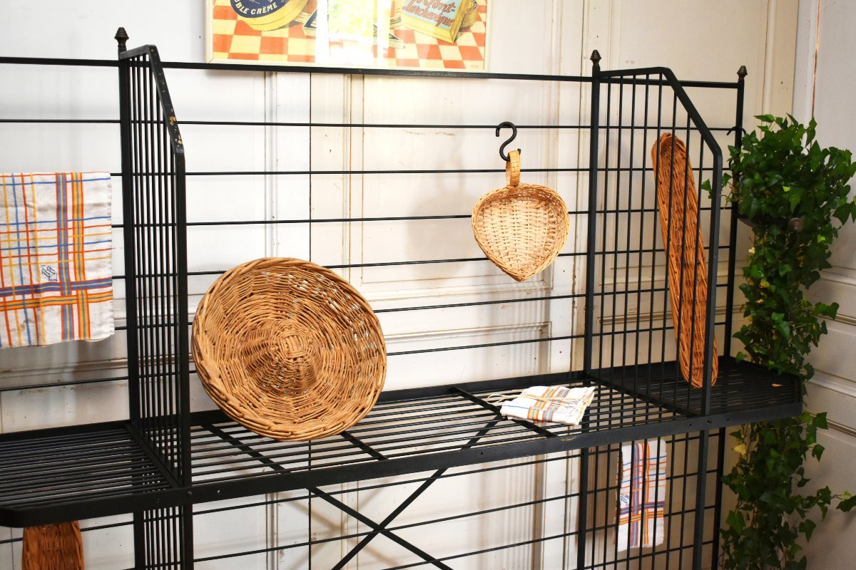 Large Iron Baker's Rack, Bakery Rack, Trade Furniture. Bread, Art Deco-photo-3