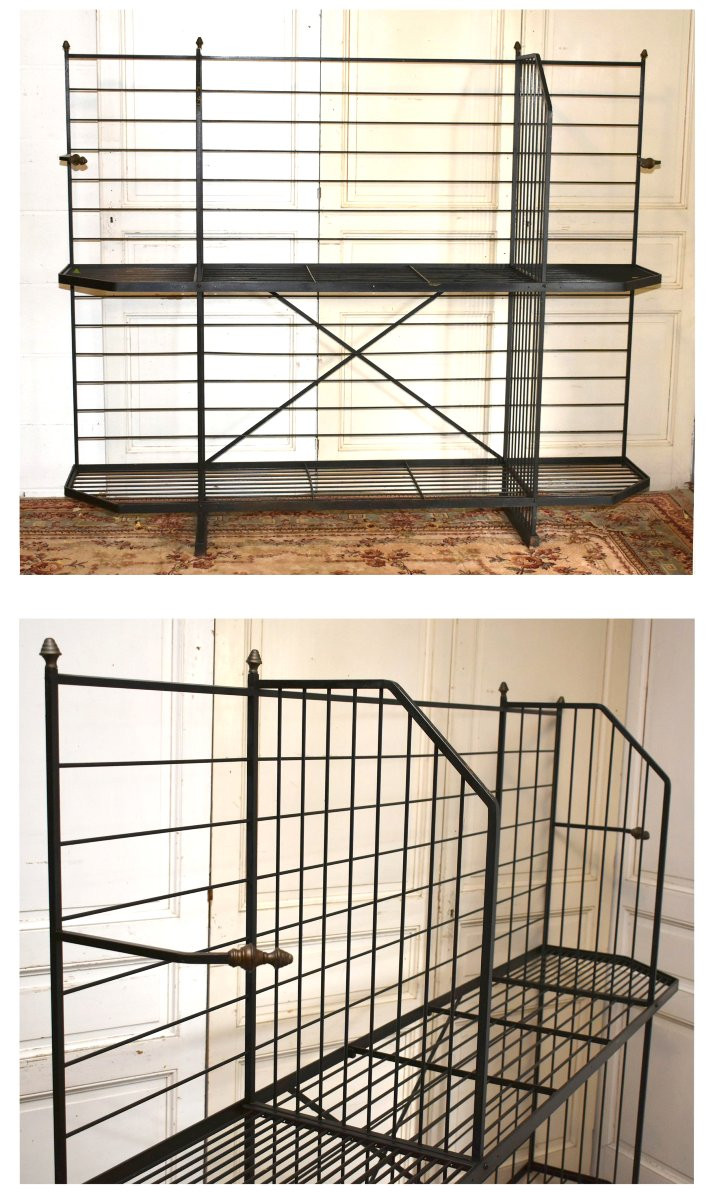 Large Iron Baker's Rack, Bakery Rack, Trade Furniture. Bread, Art Deco-photo-4