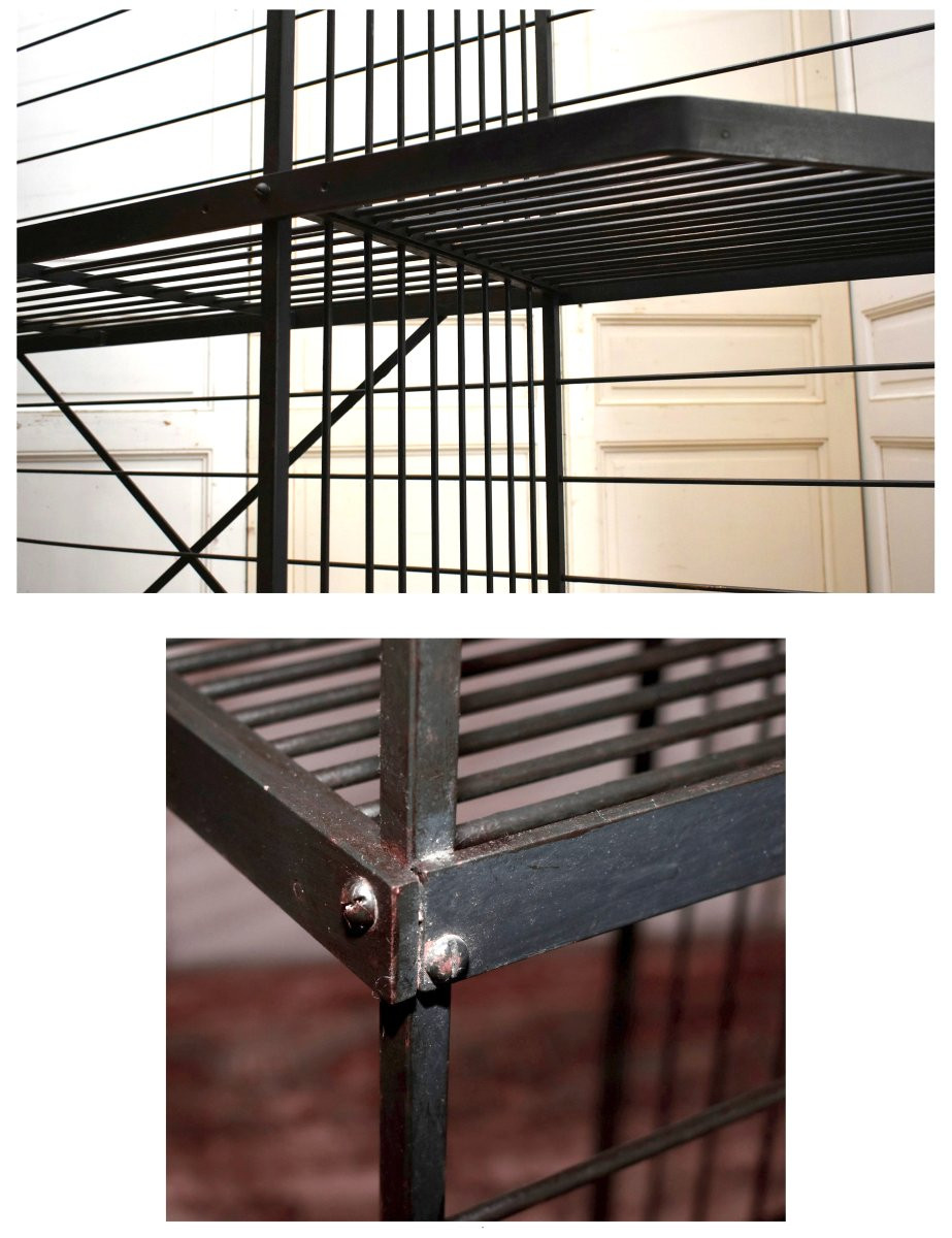 Large Iron Baker's Rack, Bakery Rack, Trade Furniture. Bread, Art Deco-photo-6