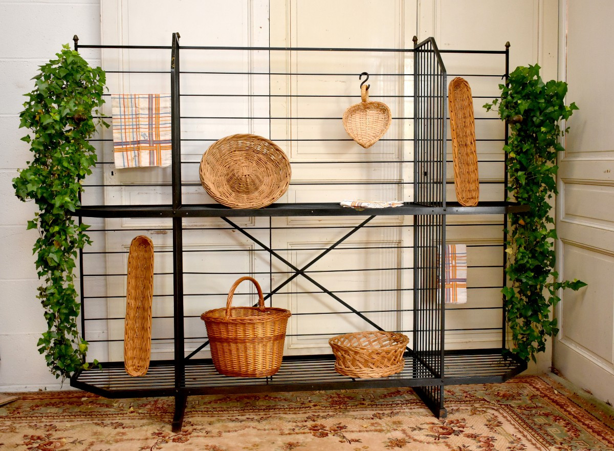 Large Iron Baker's Rack, Bakery Rack, Trade Furniture. Bread, Art Deco