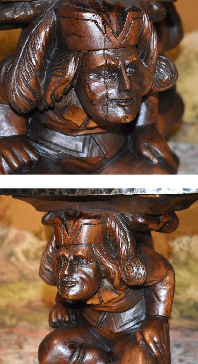 Jean Maurice Rothschild ( 1902-1988 ). Table Basse En Fer Forgé , personnages et dessus marbre-photo-3