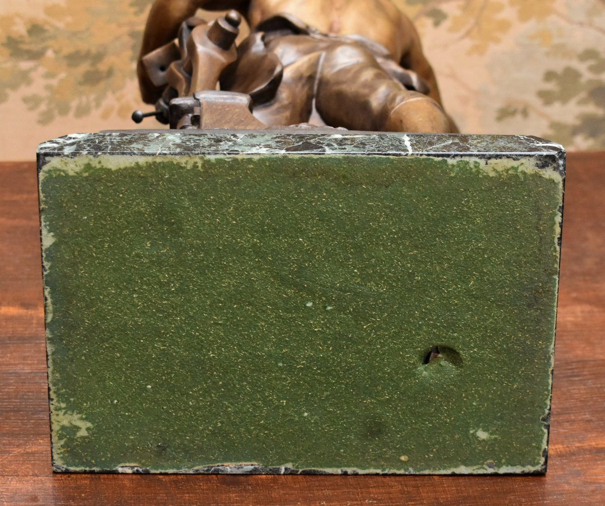 Emile Picault ,  Statue Intitulée "l'olivier" "le Rameau Du Travail " , Sculpture En Régule -photo-8