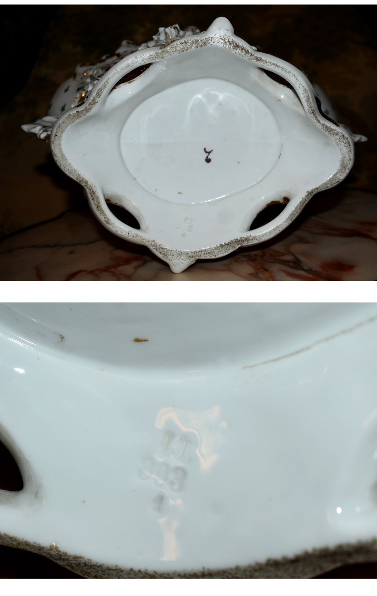 Grande Coupe, Important Vase En Porcelaine De Limoges, Jardinière Napoléon III à Décor  relief -photo-8