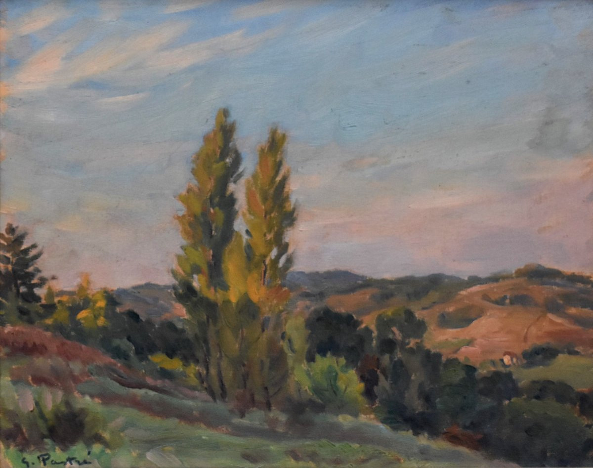 Gaston Pastré 1881-1947 Landscape Titled "september In The Dordogne" Gallery Stamp A Drouant-photo-3