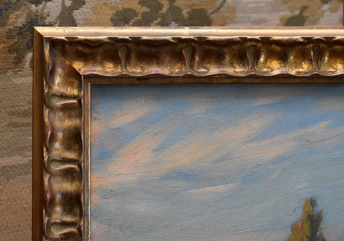 Gaston Pastré 1881-1947 Landscape Titled "september In The Dordogne" Gallery Stamp A Drouant-photo-3