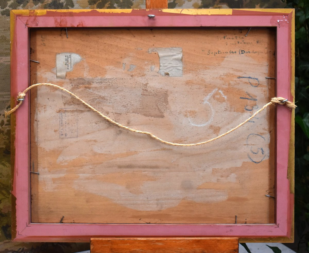 Gaston Pastré 1881-1947 Landscape Titled "september In The Dordogne" Gallery Stamp A Drouant-photo-4