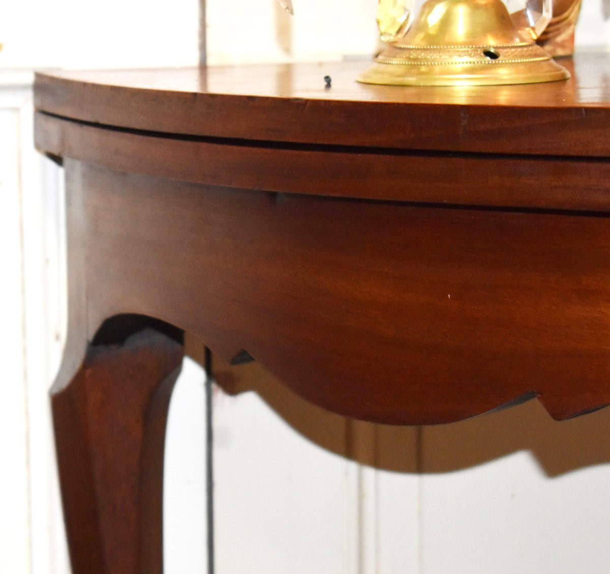 Louis XV Style Half-moon Games Table Forming A Console.-photo-3