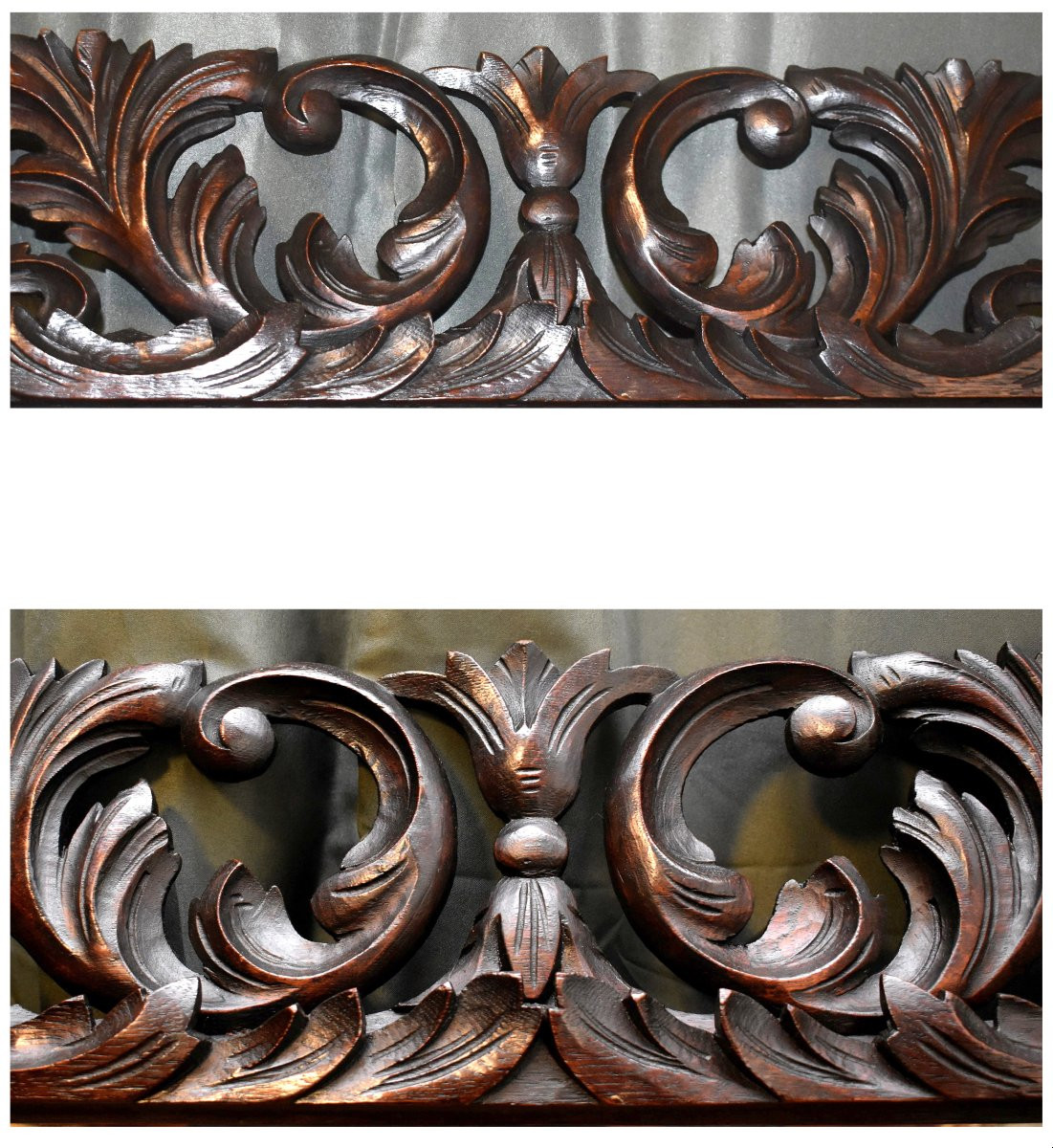 Important Miroir En Bois Sculpté Et Ajouré, Style Renaissance , chêne ,  Fin Du XIXe Siècle    -photo-3