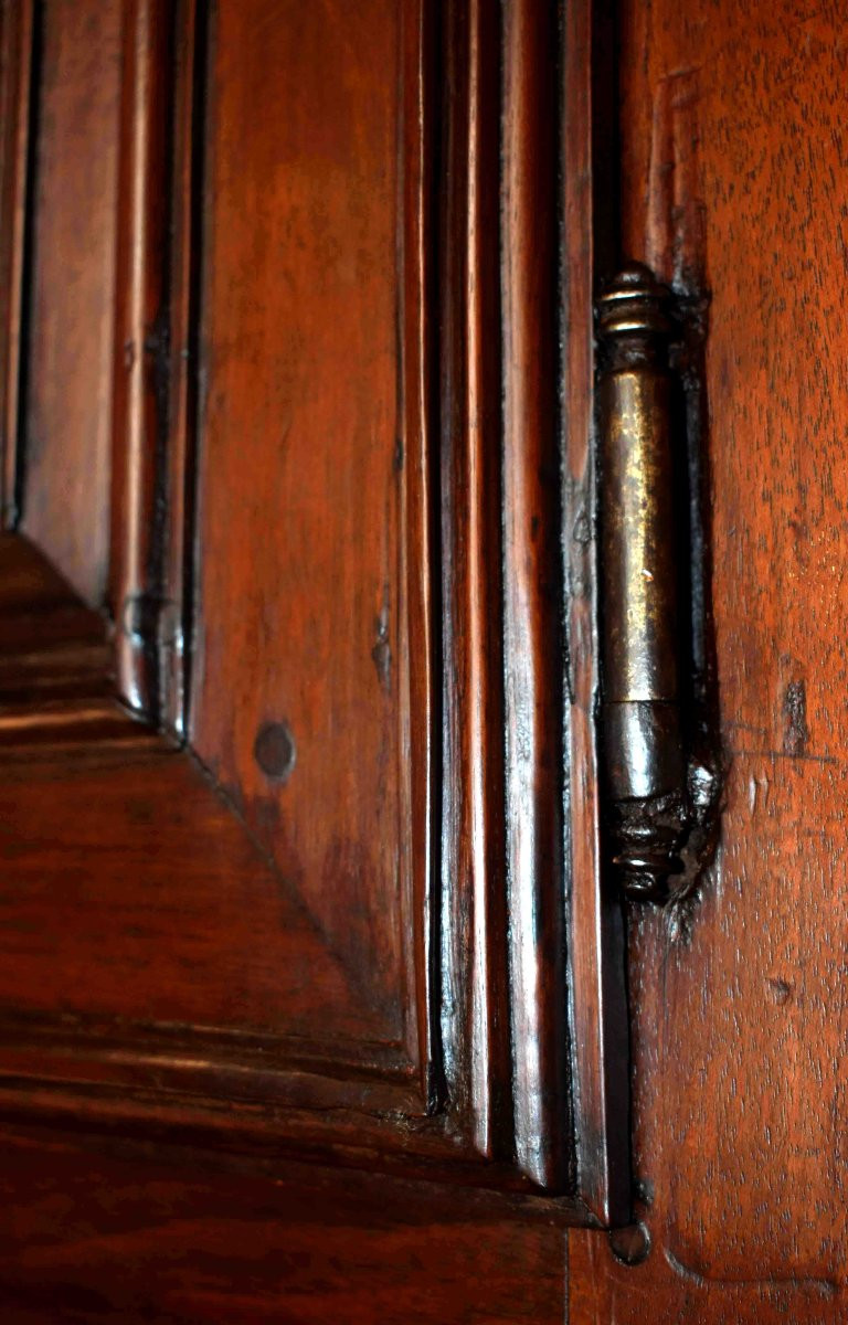 Standing Man Louis XIII Style Walnut Cabinet, Two-part Superimposed Cabinet, Two-part Miniature Buffet-photo-6