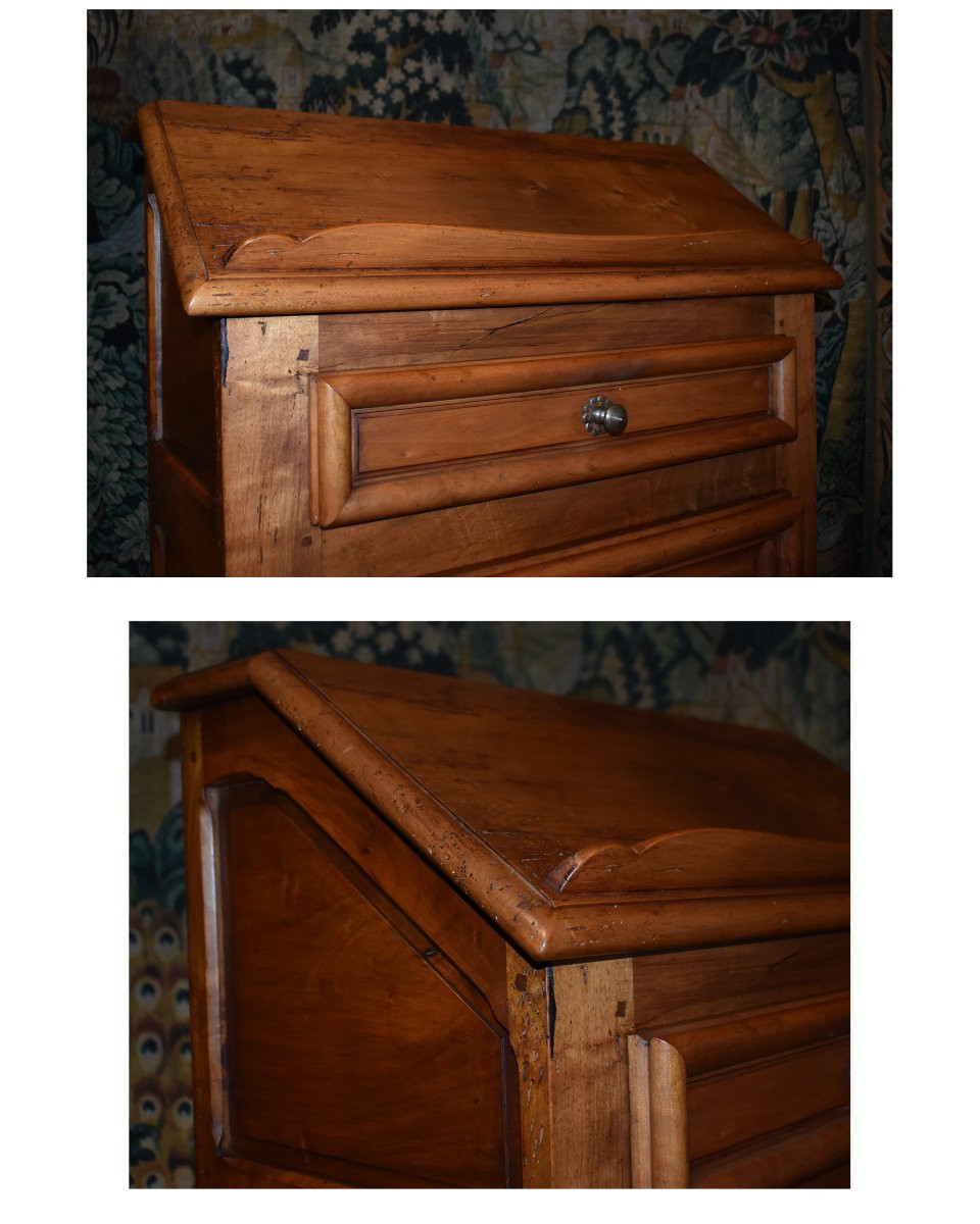 Louis XIII Style Oratory, Desk And Writing Desk, Solid Walnut Priest-photo-5