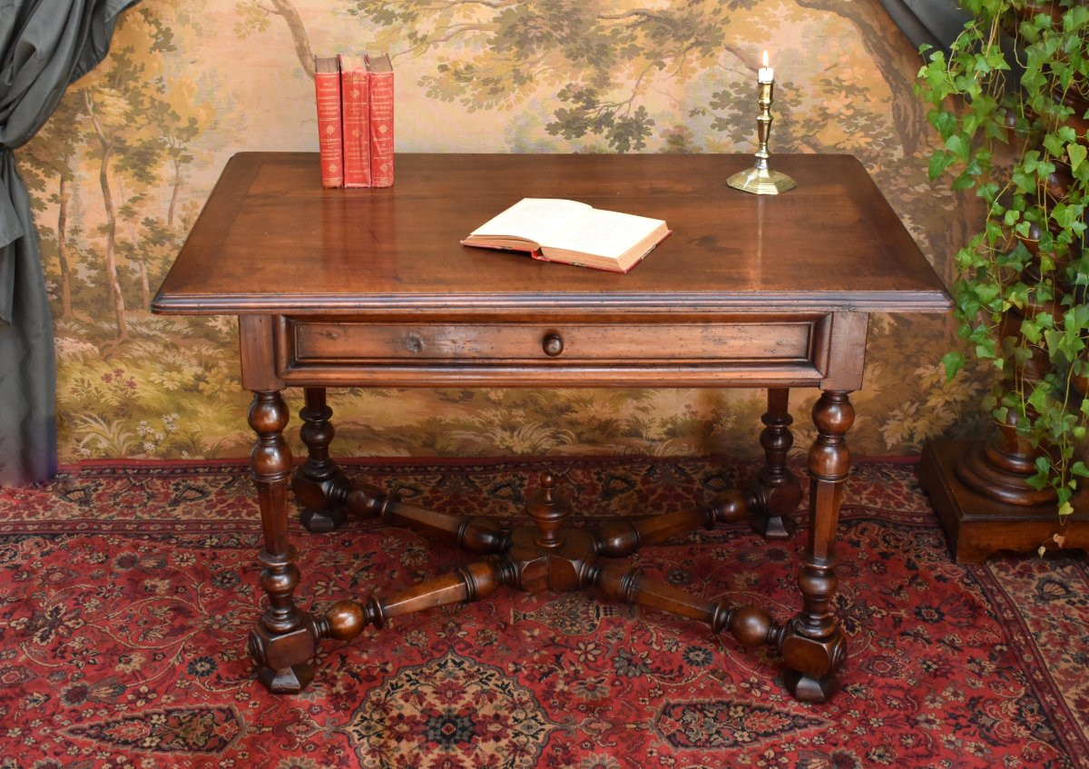 Louis XIV Walnut Writing Table, Late 17th/early 18th Century, Middle Desk, Console-photo-2