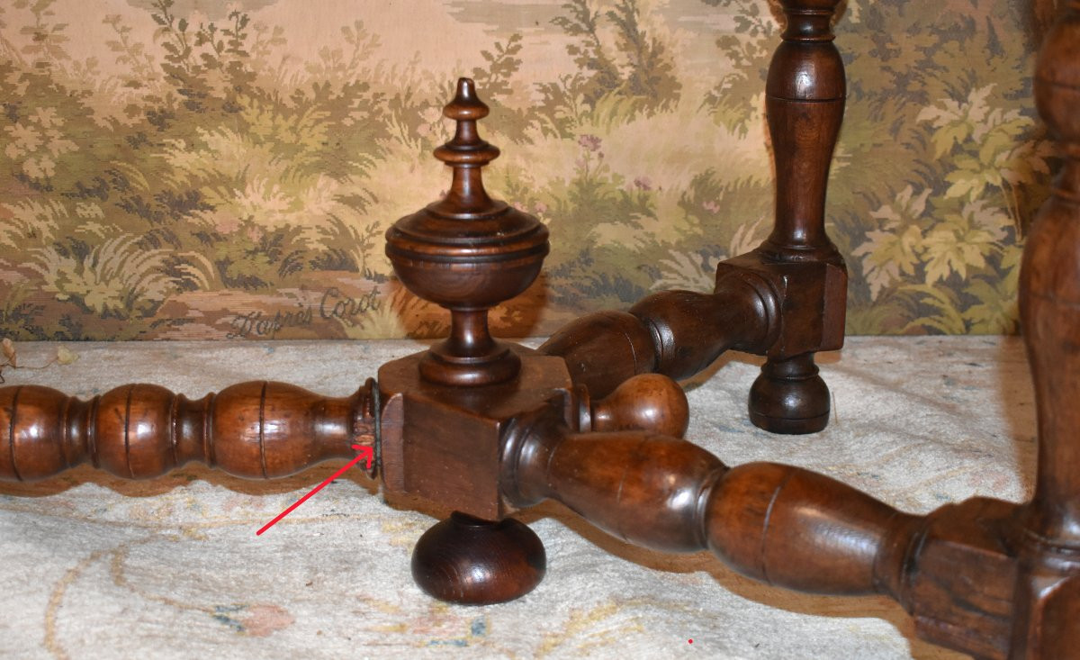 Large Louis XIII - Louis XIV Style Writing Desk With Baluster Legs, 19th Century-photo-8