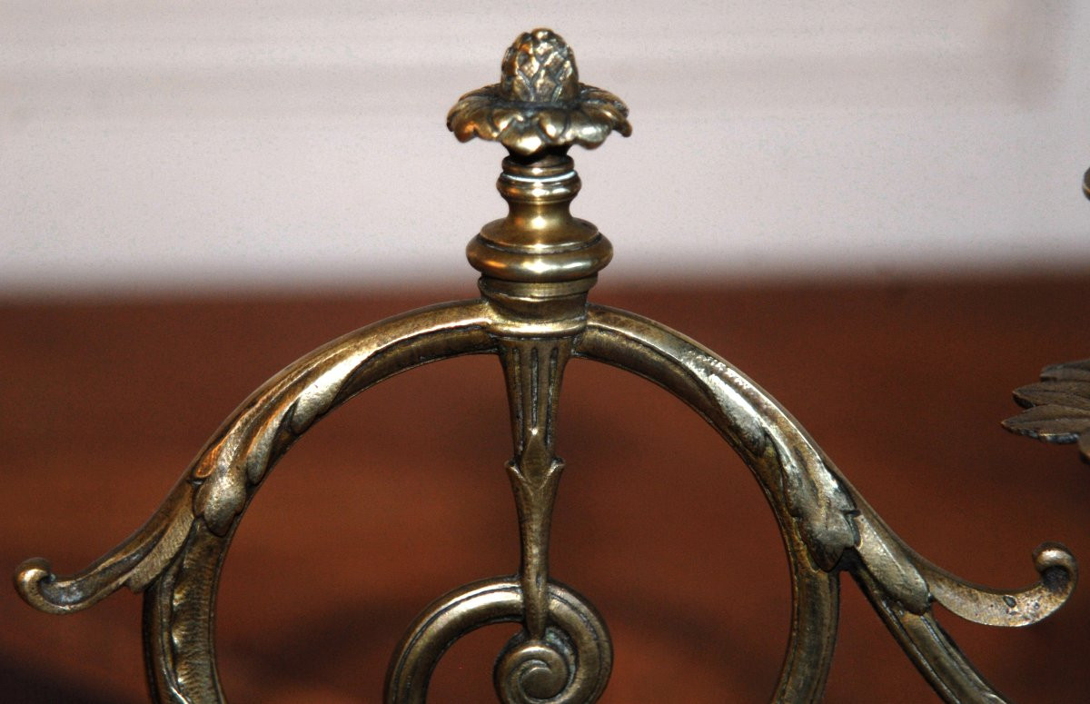 Pair Of Bronze Candlesticks With One Fire, 2 Candlesticks With 2 Arms Of Lights , XIXth Century-photo-6