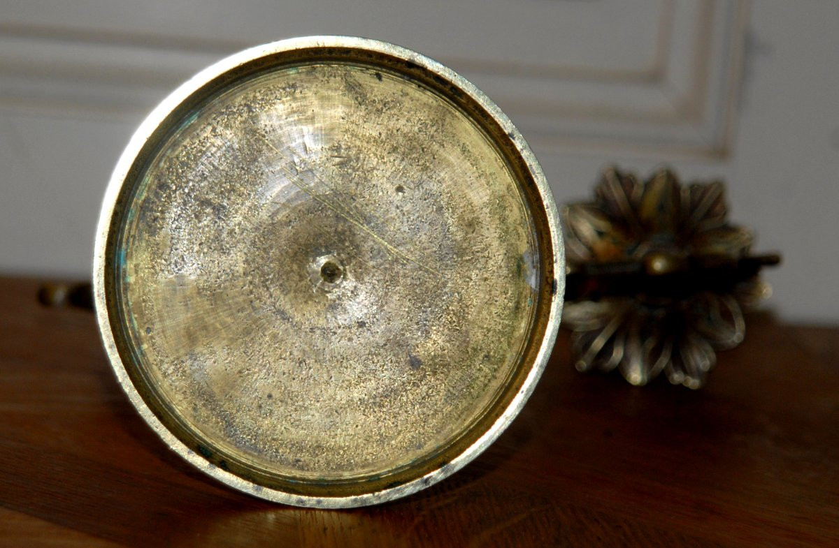 Pair Of Bronze Candlesticks With One Fire, 2 Candlesticks With 2 Arms Of Lights , XIXth Century-photo-7