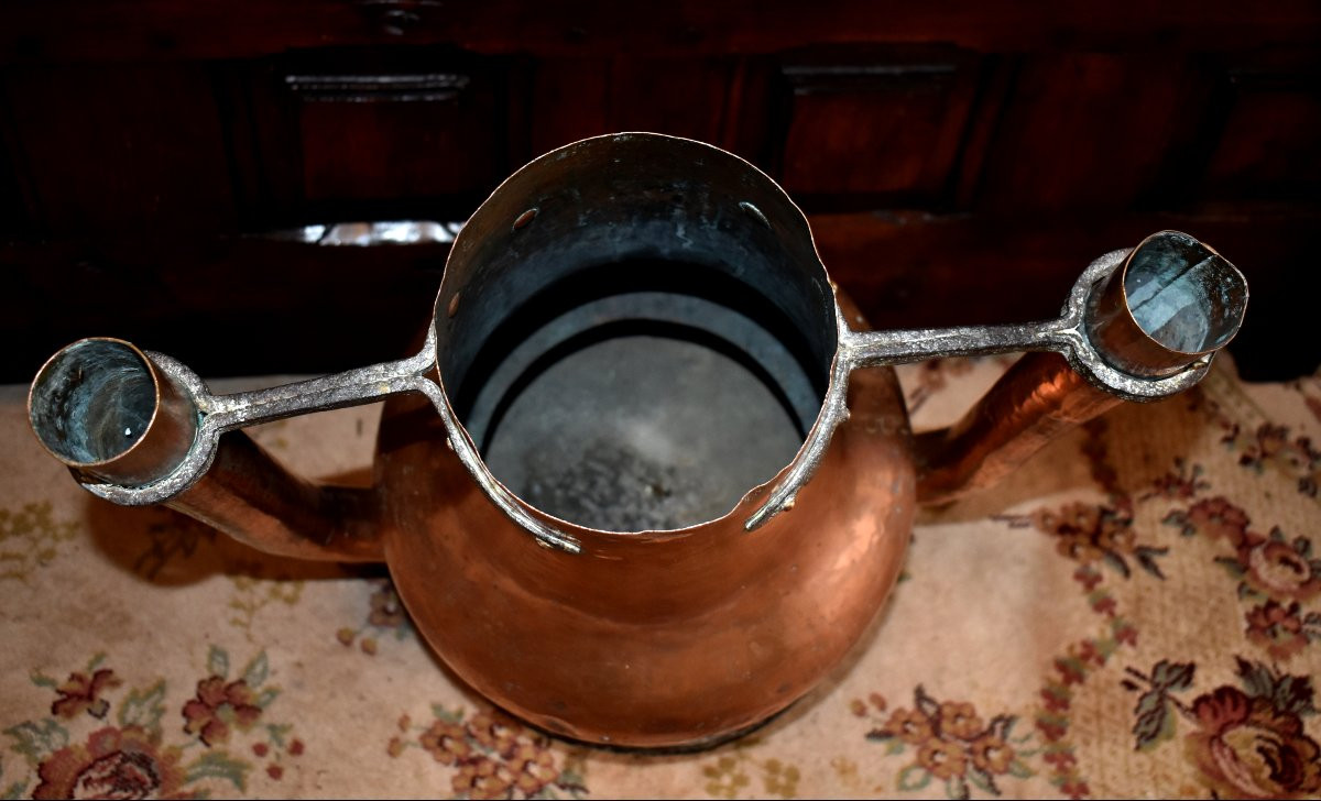 Cuivre Décoratif , Chauffe Bain XVIIIème  Pour Servir  De Porte  plantes , Cannes - Parapluies -photo-6