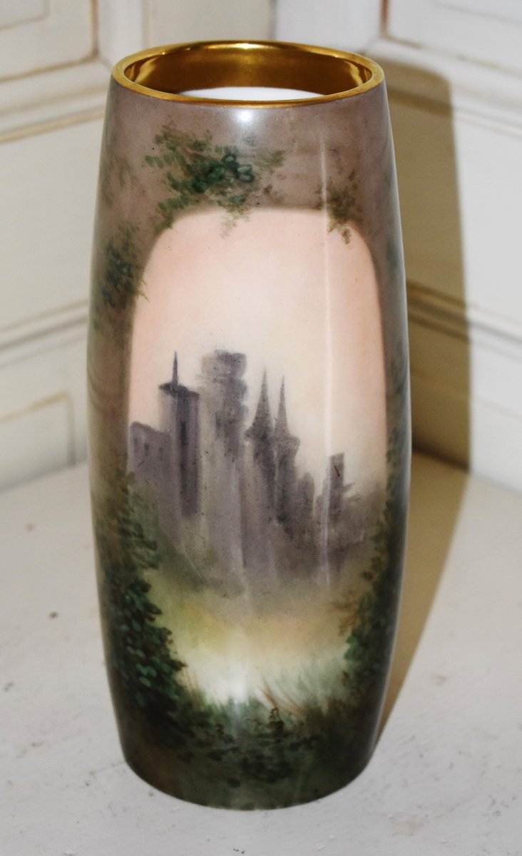  Mavaleix Limoges Porcelain Vase, With Hand-painted Decoration, Musketeer, Soldier, Character-photo-3