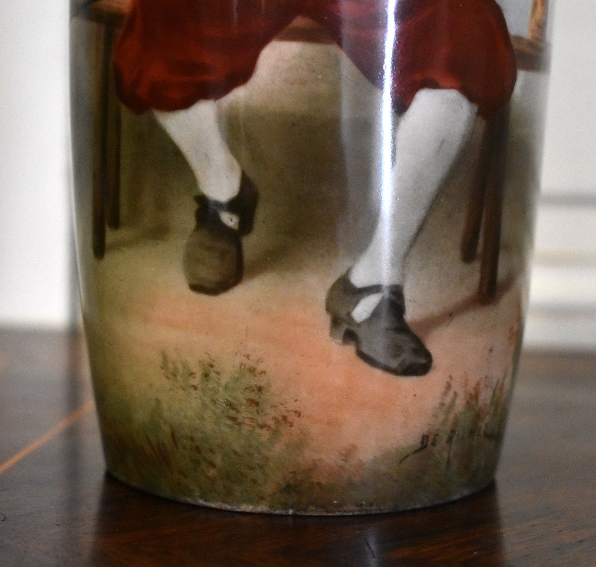  Mavaleix Limoges Porcelain Vase, With Hand-painted Decoration, Musketeer, Soldier, Character-photo-4