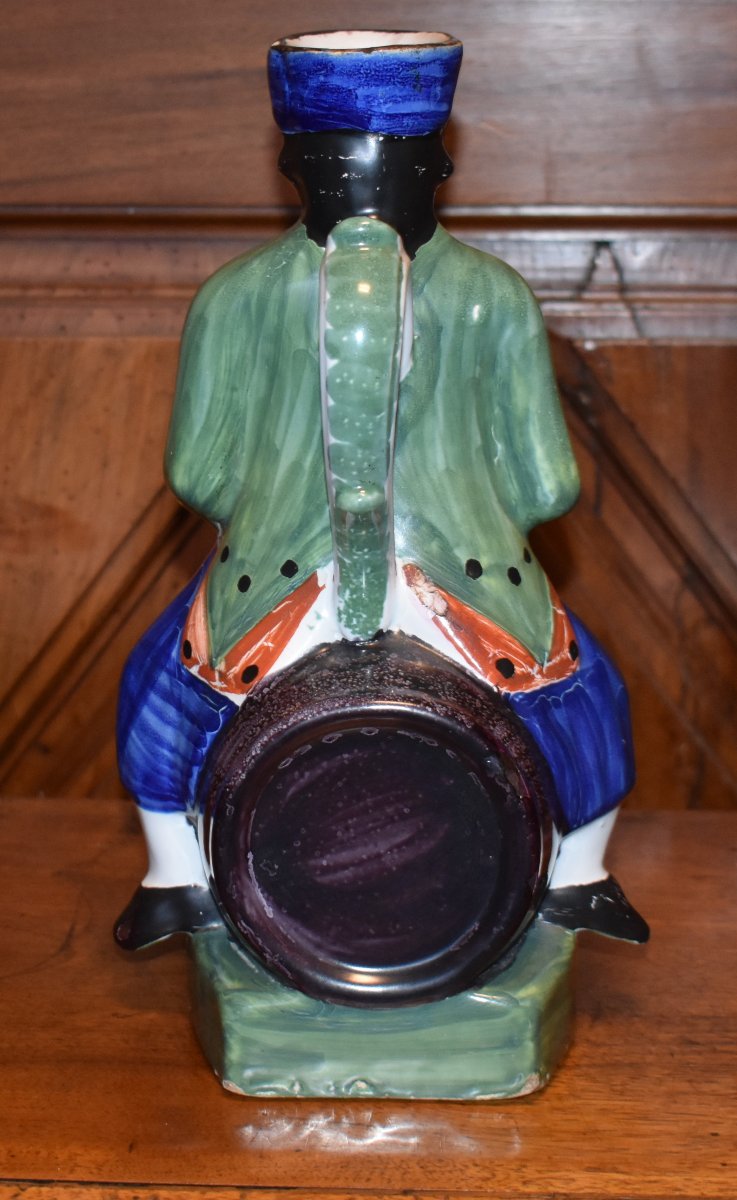 Pichet Anthropomorphe , Pot Jacquot , Homme Assis Sur Un Tonneau , Rodingote Et Tricorne, XIXe-photo-5