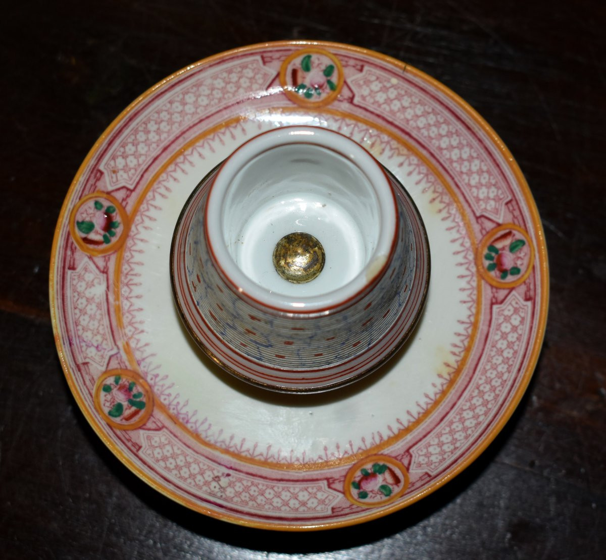 Pyrogen Mounted On Porcelain Dish And Brass Base, Bar Ashtray And Match Holder.-photo-3