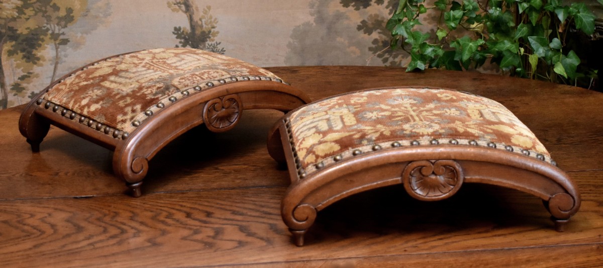 Paire  De Repose Pieds , petits Tabourets ,  bout de pied , 