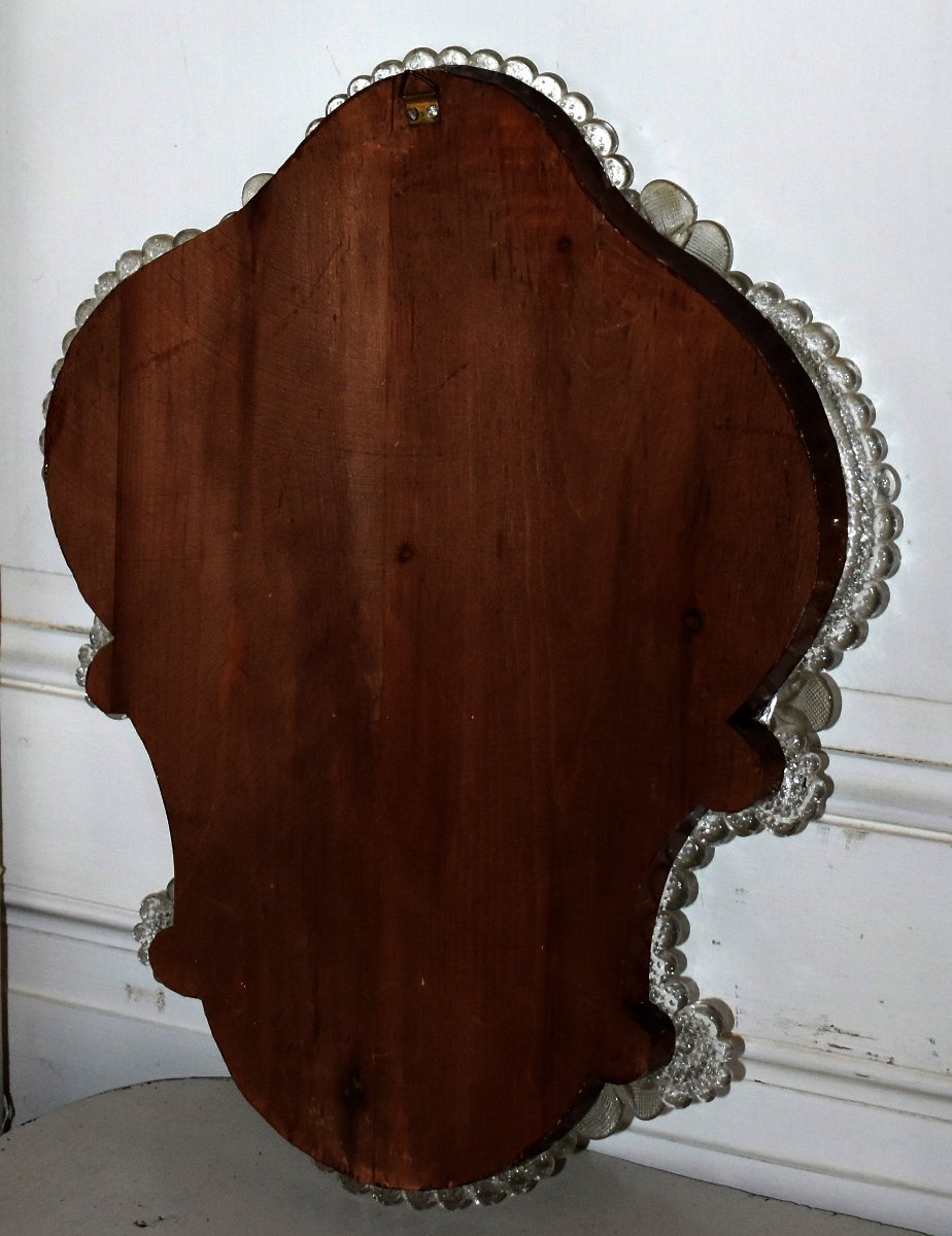 Murano Mirror In Chiselled And Engraved Glass And Crystal, Venetian Style, Italy, Venice-photo-6