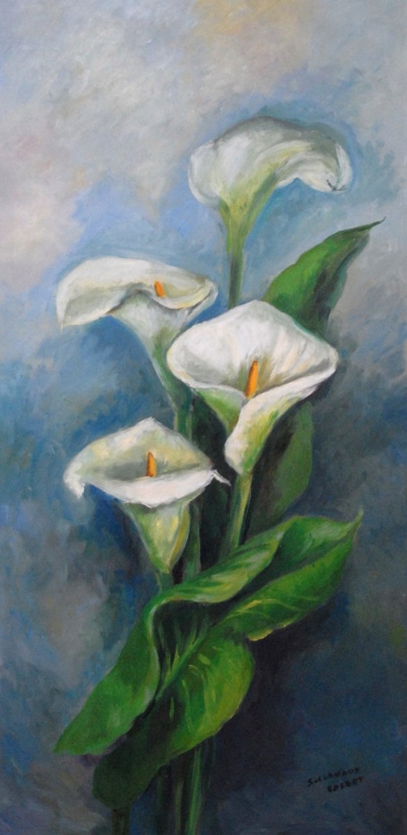 Peinture Bouquet De Fleurs Signé Clavaud - Robert , Oil On Canvas Still Life, Framed,-photo-4