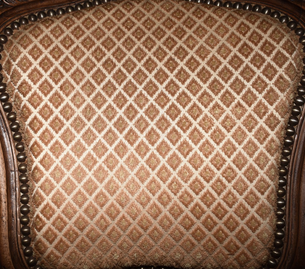 Chaise de  Style Louis XV  rocaille en Noyer , Tissu Velours . siège de salon ou chambre XIXe-photo-7