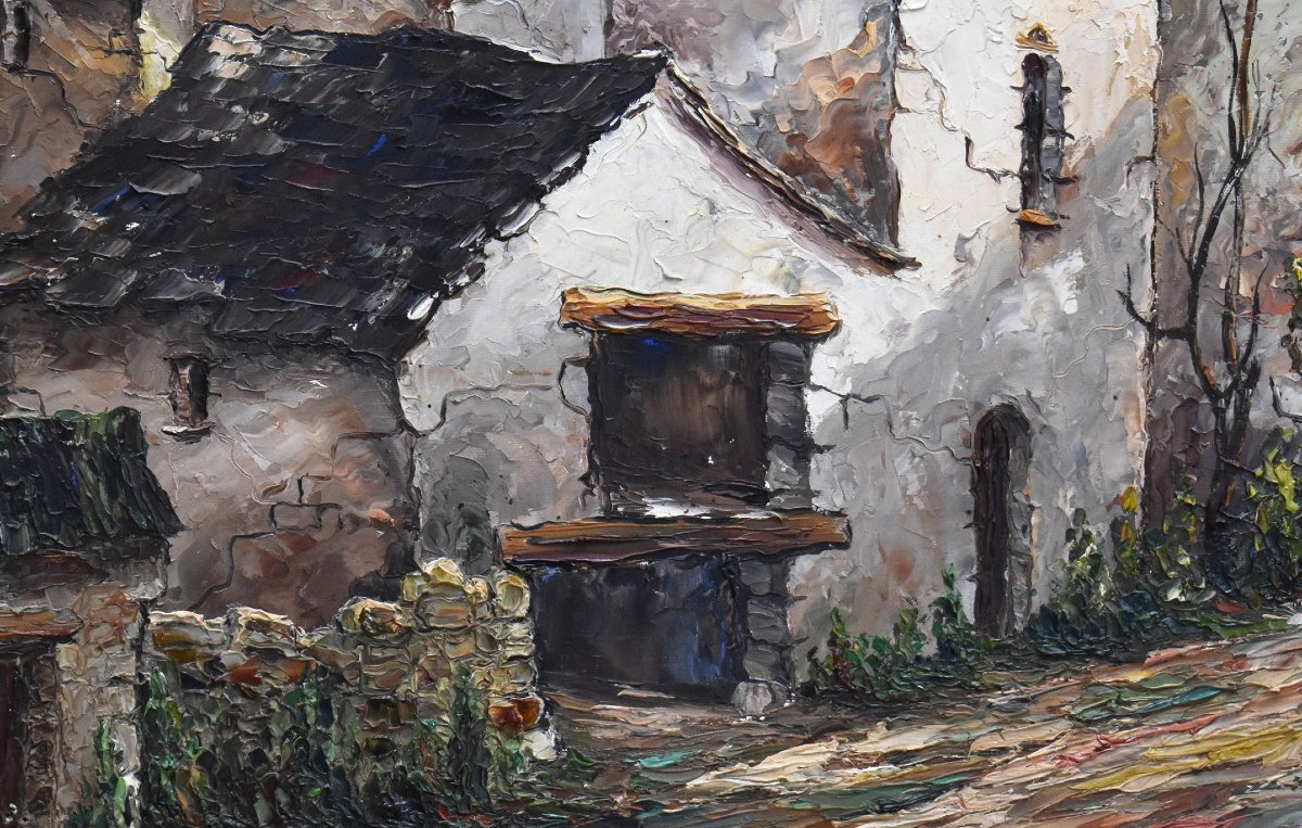 Regis, Pair Of Paintings, Village Views, Montméjean ( Aveyron ) , Saint Geniès (dordogne)-photo-4
