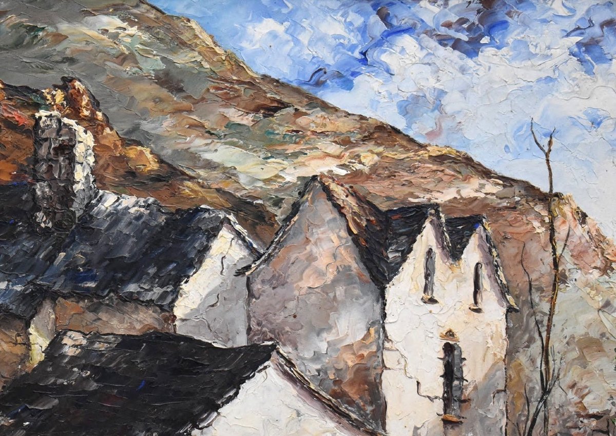 Regis, Pair Of Paintings, Village Views, Montméjean ( Aveyron ) , Saint Geniès (dordogne)-photo-1