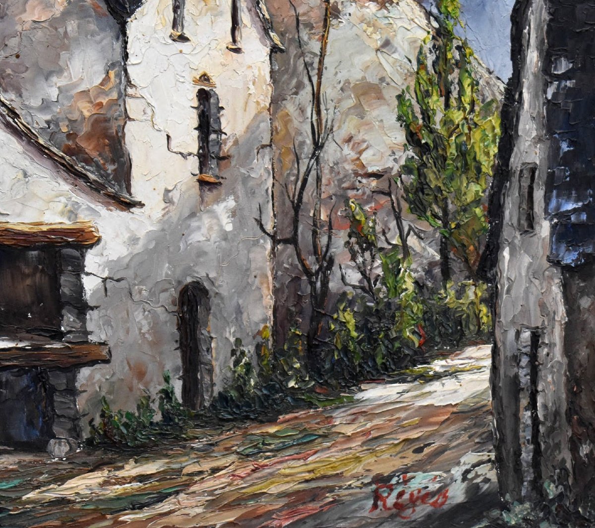 Regis, Pair Of Paintings, Village Views, Montméjean ( Aveyron ) , Saint Geniès (dordogne)-photo-2