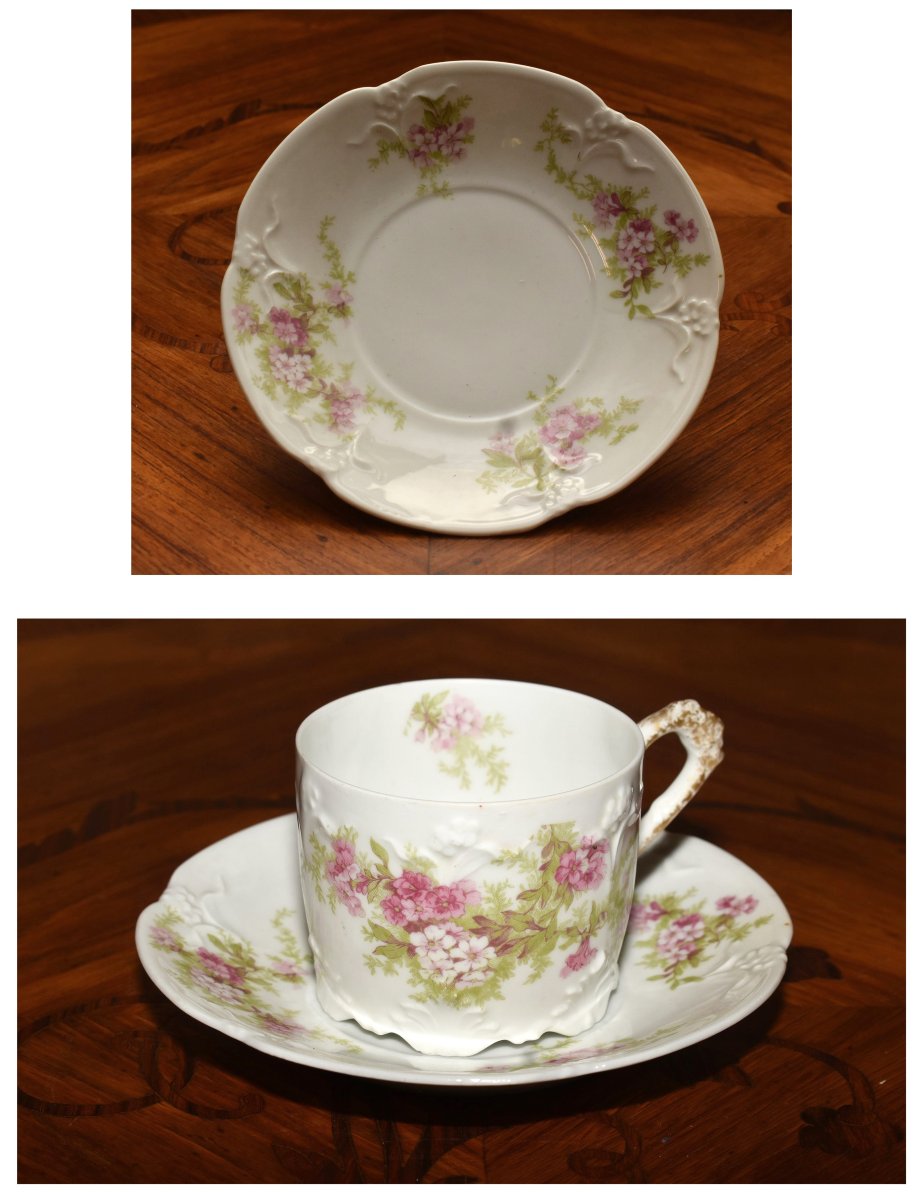Plainemaison Limoges Porcelain Coffee Or Tea Service, Late 19th Century, Louis XV Rocaille Style-photo-5