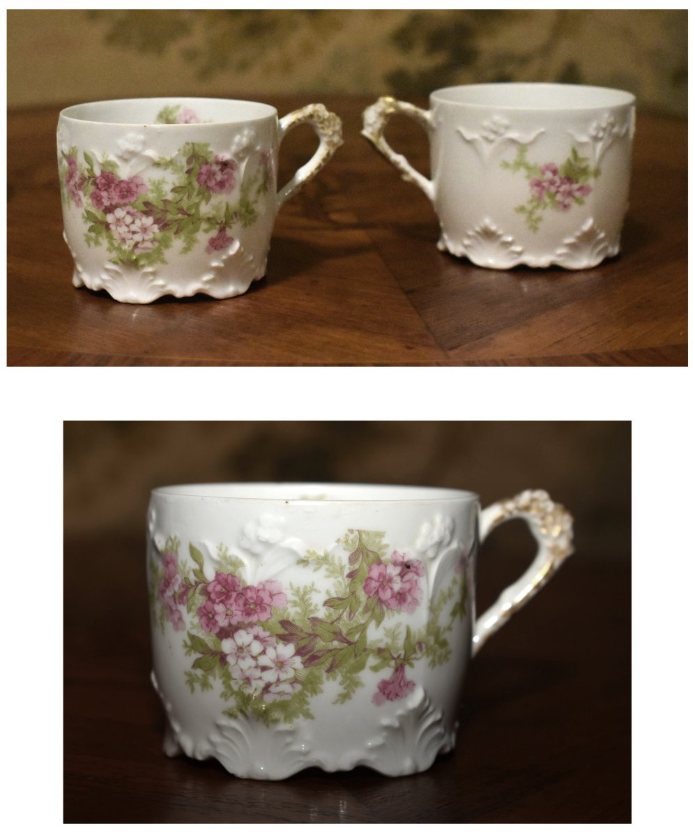 Plainemaison Limoges Porcelain Coffee Or Tea Service, Late 19th Century, Louis XV Rocaille Style-photo-6