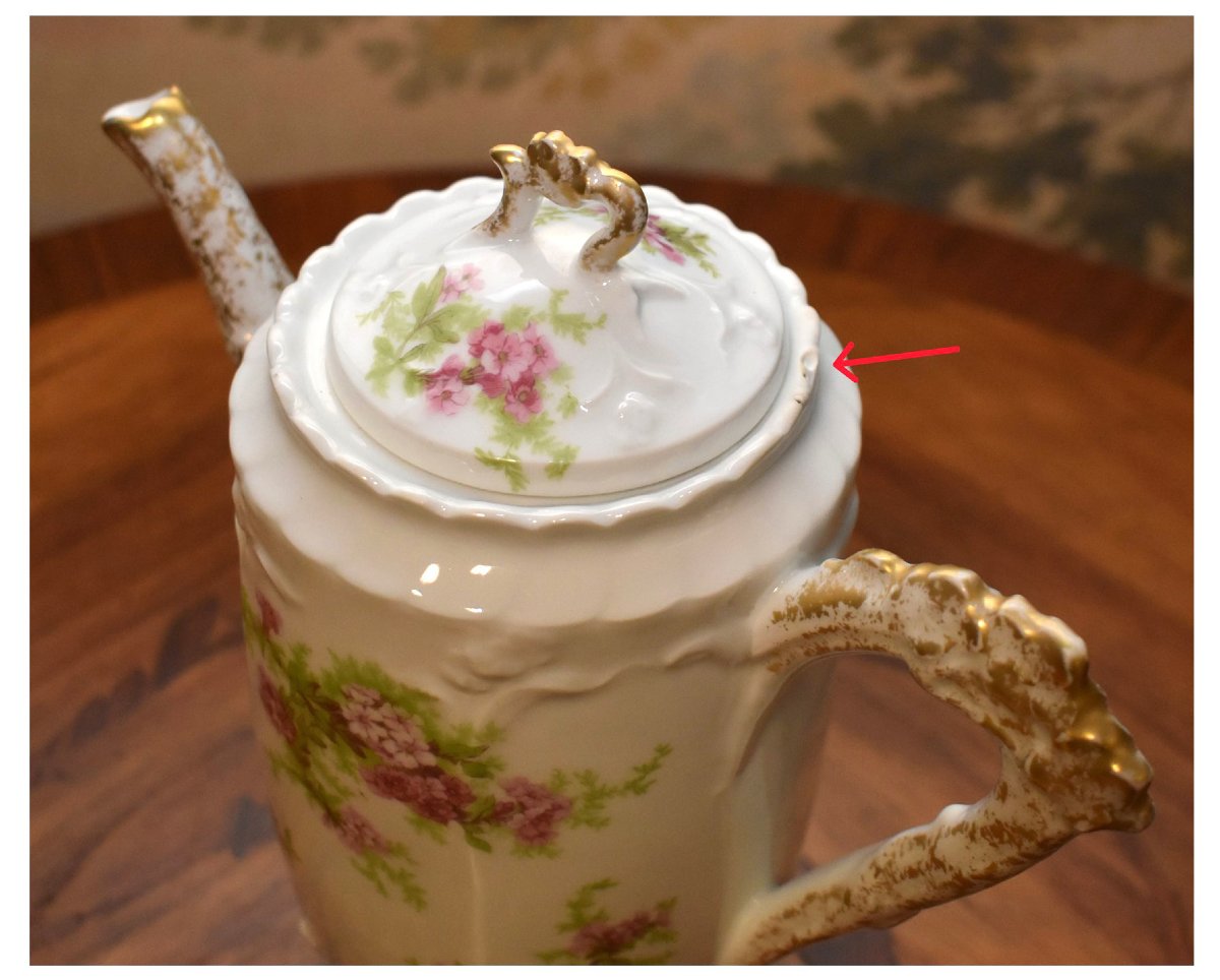 Plainemaison Limoges Porcelain Coffee Or Tea Service, Late 19th Century, Louis XV Rocaille Style-photo-8
