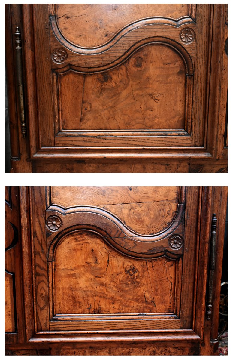 Armoire formant vitrine, petite bibliothèque Bressane  à 2 portes , Bresse de style Louis XV, -photo-3