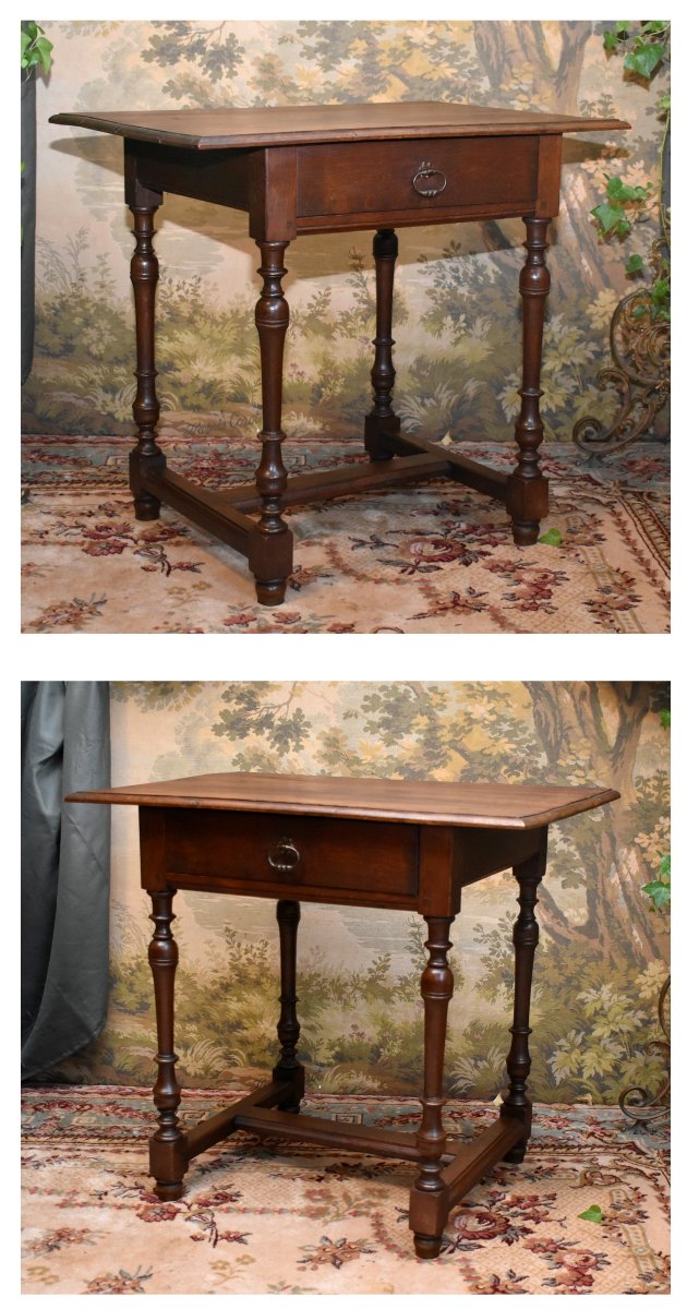 Petite Table  basse ou d'Appoint, Ou Meuble Volant De Style Louis XIII - Louis XIV En Chêne-photo-4