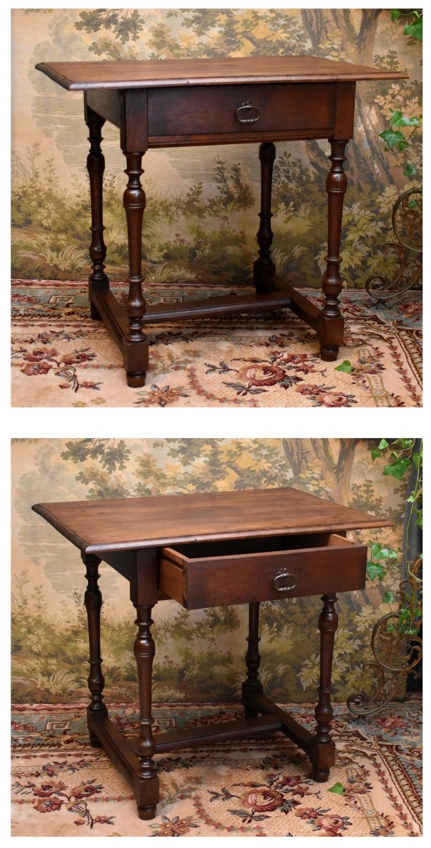 Petite Table  basse ou d'Appoint, Ou Meuble Volant De Style Louis XIII - Louis XIV En Chêne-photo-2