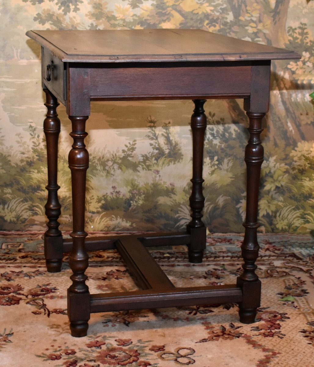 Petite Table  basse ou d'Appoint, Ou Meuble Volant De Style Louis XIII - Louis XIV En Chêne-photo-3