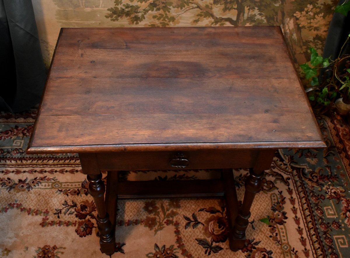 Petite Table  basse ou d'Appoint, Ou Meuble Volant De Style Louis XIII - Louis XIV En Chêne-photo-7