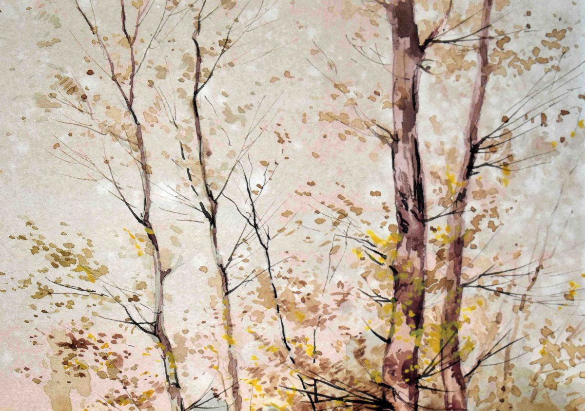 Jean Baptiste Jaffeux ( 1906-1982), école De Murol , Paire d'Aquarelles , paysage d'un  Sous Bo-photo-6