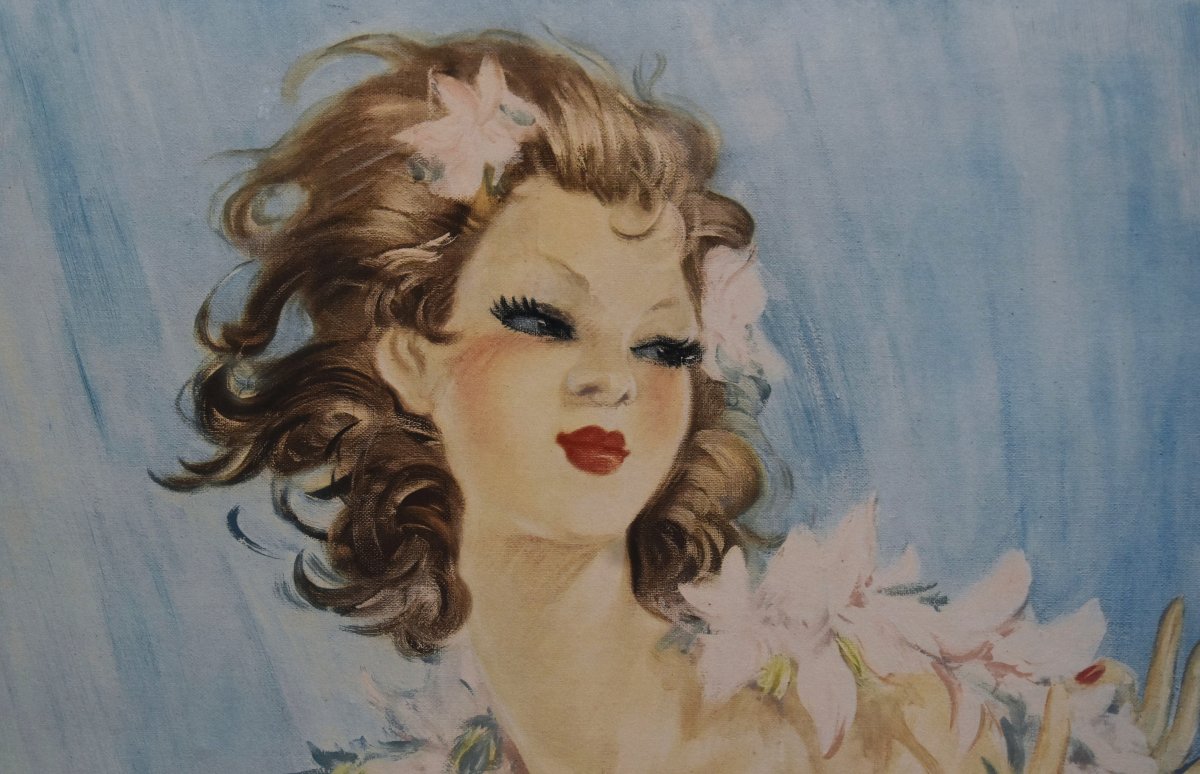 "elegant," A Lithograph By Eugene Leliepvre Depicting A Young Woman With Bare Breasts, For "naked Elegance"-photo-1