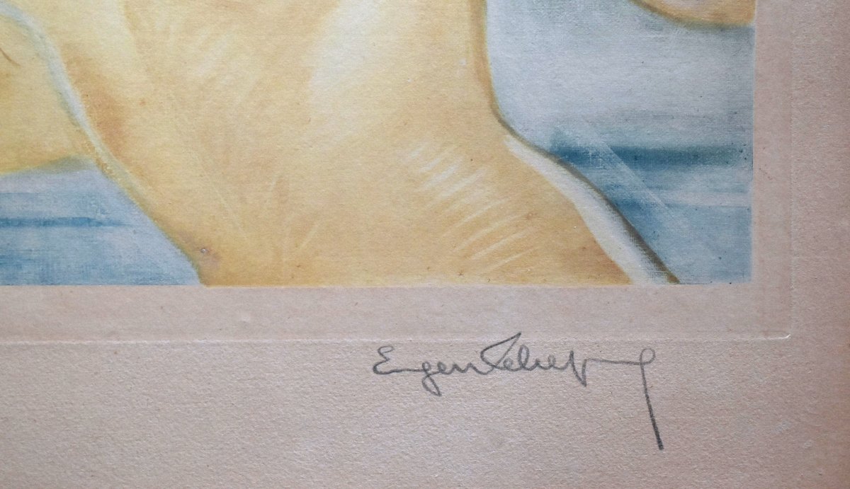 "elegant," A Lithograph By Eugene Leliepvre Depicting A Young Woman With Bare Breasts, For "naked Elegance"-photo-4