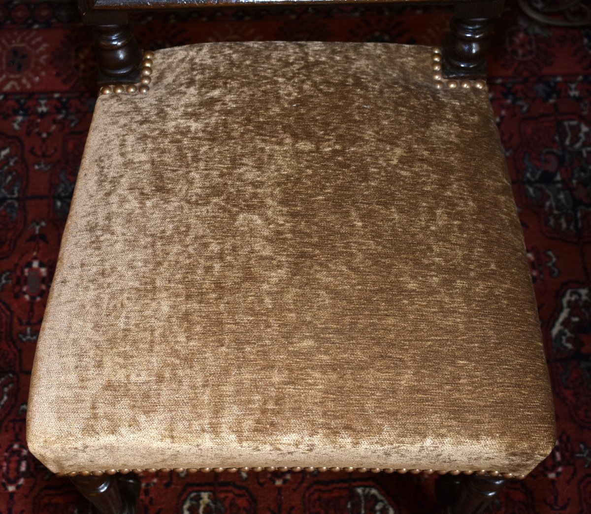 Renaissance-style Chair With Openwork Backrest—henri Ii, Late 19th Century, Velvet-upholstered Seat.-photo-7