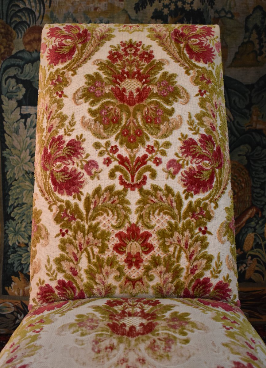  Chaise Louis XIII - Louis XIV En Noyer , Dossier Haut  et forte inclinaison, XVIIe -photo-5